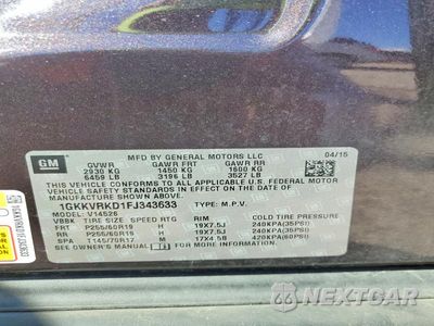 Zdjęcie 13 z 13 samochodu: 2015 GMC ACADIA SLT-1 VIN:1GKKVRKD1FJ343633 - miniatura