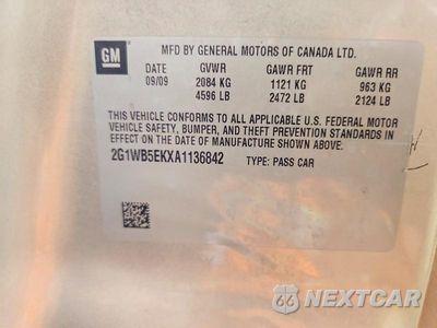Zdjęcie 12 z 12 samochodu: 2010 CHEVROLET IMPALA LT VIN:2G1WB5EKXA1136842 - miniatura