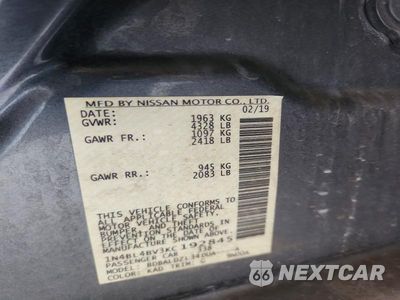 Zdjęcie 13 z 13 samochodu: 2019 NISSAN ALTIMA VIN:1N4BL4BV3KC192845 - miniatura
