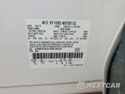 Zdjęcie 14 z 14 samochodu: 2019 FORD EDGE TITANIUM VIN:2FMPK4K91KBC46225 - miniatura