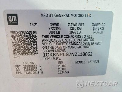 Zdjęcie 13 z 13 samochodu: 2022 GMC ACADIA DENALI VIN:1GKKNPLS7NZ118862 - miniatura