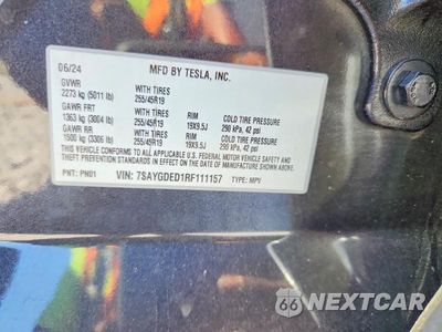 Zdjęcie 12 z 12 samochodu: 2024 TESLA MODEL Y VIN:7SAYGDED1RF111157 - miniatura