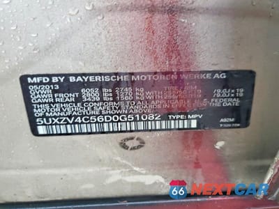 Zdjęcie 13 z 13 samochodu: 2013 BMW X5 XDRIVE35I VIN:5UXZV4C56D0G51082 - miniatura