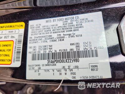 Zdjęcie 12 z 12 samochodu: 2020 FORD FUSION SE VIN:3FA6P0HD0LR225980 - miniatura