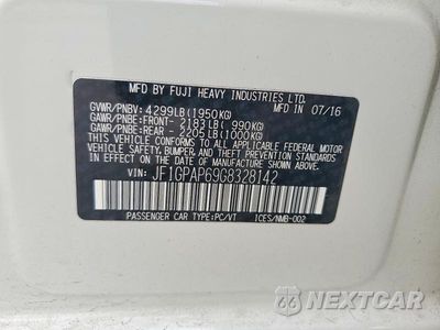 Zdjęcie 12 z 12 samochodu: 2016 SUBARU IMPREZA SPORT PREMIUM VIN:JF1GPAP69G8328142 - miniatura