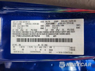 Zdjęcie 13 z 13 samochodu: 2019 FORD ESCAPE SE VIN:1FMCU0GD6KUB78254 - miniatura