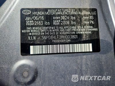 Zdjęcie 13 z 13 samochodu: 2017 HYUNDAI ELANTRA LIMITED VIN:5NPD84LF3HH003801 - miniatura