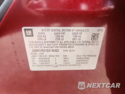 Zdjęcie 13 z 13 samochodu: 2016 CHEVROLET EQUINOX LT VIN:2GNFLFE31G6145452 - miniatura