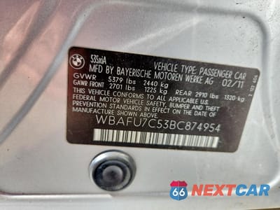 Zdjęcie 12 z 12 samochodu: 2011 BMW 5ER 535 XI VIN:WBAFU7C53BC874954 - miniatura
