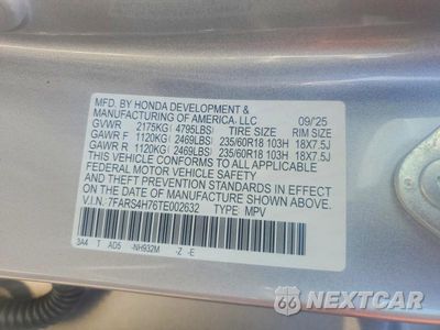 Zdjęcie 14 z 14 samochodu: 2026 HONDA CR-V EXL VIN:7FARS4H76TE002632 - miniatura
