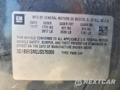 Zdjęcie 12 z 12 samochodu: 2018 CHEVROLET CRUZE LT VIN:3G1BE6SM2JS576060 - miniatura