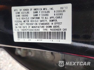 Zdjęcie 12 z 12 samochodu: 2013 HONDA ACCORD SPORT VIN:1HGCR2F55DA236260 - miniatura