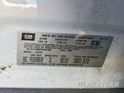Zdjęcie 14 z 14 samochodu: 2015 CHEVROLET TRAX LTZ VIN:KL7CJTSB0FB164708 - miniatura