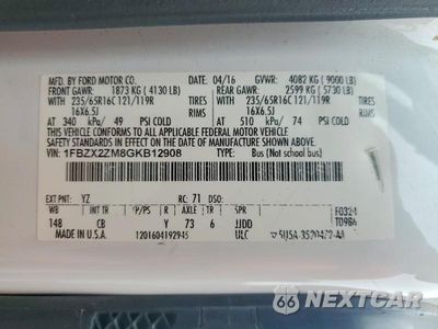 Zdjęcie 13 z 13 samochodu: 2016 FORD TRANSIT VIN:1FBZX2ZM8GKB12908 - miniatura