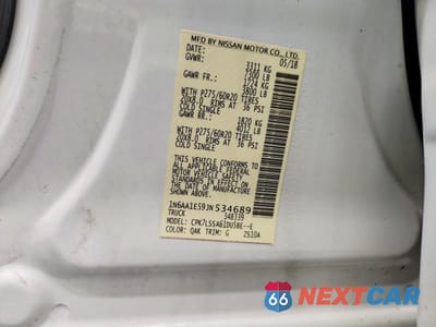 Zdjęcie 12 z 12 samochodu: 2018 NISSAN TITAN SV VIN:1N6AA1E59JN534689 - miniatura