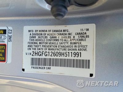 Zdjęcie 13 z 13 samochodu: 2009 HONDA CIVIC LX VIN:2HGFG12609H511991 - miniatura