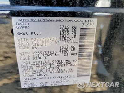 Zdjęcie 14 z 14 samochodu: 2018 NISSAN PATHFINDER PLATINUM VIN:5N1DR2MM1JC646921 - miniatura