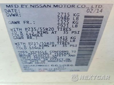 Zdjęcie 13 z 13 samochodu: 2014 NISSAN PATHFINDER PLATINUM VIN:5N1AR2MMXEC665086 - miniatura