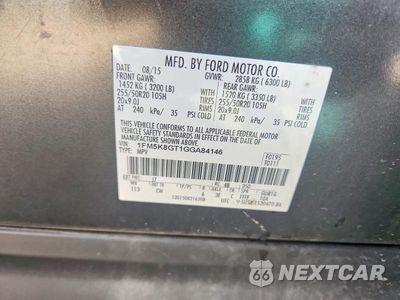 Zdjęcie 13 z 13 samochodu: 2016 FORD EXPLORER SPORT VIN:1FM5K8GT1GGA84146 - miniatura
