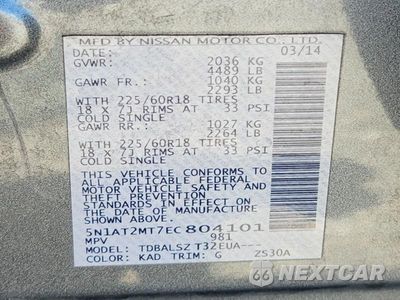 Zdjęcie 13 z 13 samochodu: 2014 NISSAN ROGUE SL VIN:5N1AT2MT7EC804101 - miniatura