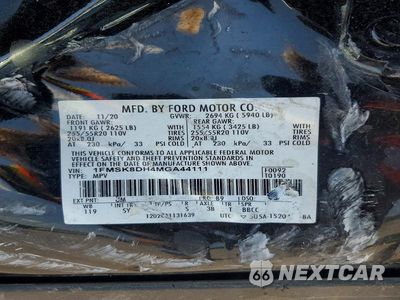 Zdjęcie 14 z 14 samochodu: 2021 FORD EXPLORER XLT VIN:1FMSK8DH4MGA44111 - miniatura