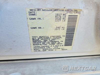 Zdjęcie 12 z 12 samochodu: 2017 NISSAN ALTIMA 2.5 SR VIN:1N4AL3AP8HC214016 - miniatura