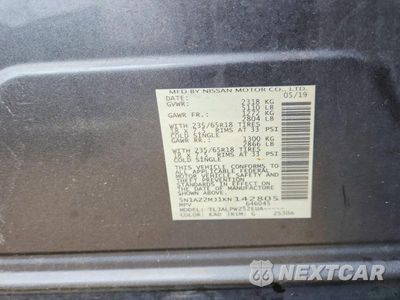 Zdjęcie 13 z 13 samochodu: 2019 NISSAN MURANO S VIN:5N1AZ2MJ1KN142805 - miniatura