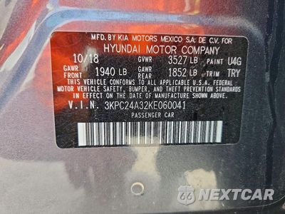 Zdjęcie 12 z 12 samochodu: 2019 HYUNDAI ACCENT SE VIN:3KPC24A32KE060041 - miniatura