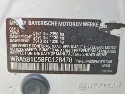 Zdjęcie 13 z 13 samochodu: 2015 BMW 535 I VIN:WBA5B1C58FG128478 - miniatura