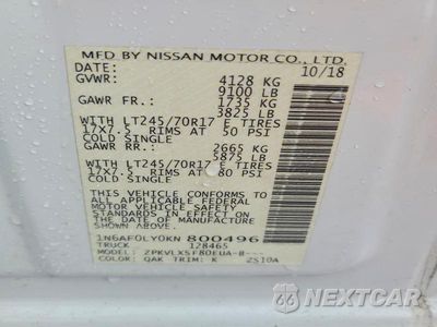 Zdjęcie 14 z 14 samochodu: 2019 NISSAN NV 2500 HD SV VIN:1N6AF0LY0KN800496 - miniatura