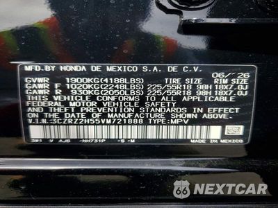 Zdjęcie 13 z 13 samochodu: 2027 HONDA HR-V SPORT VIN:3CZRZ2H55VM721888 - miniatura