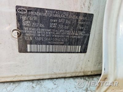 Zdjęcie 13 z 13 samochodu: 2018 HYUNDAI SONATA SPORT VIN:5NPE34AF0JH694037 - miniatura