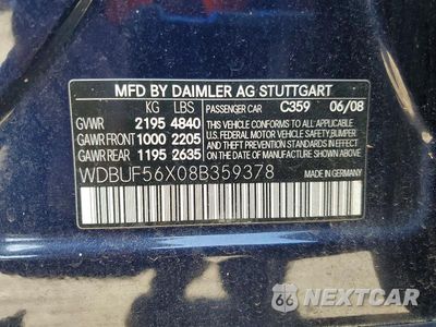 Zdjęcie 13 z 13 samochodu: 2008 MERCEDES-BENZ E 350 VIN:WDBUF56X08B359378 - miniatura