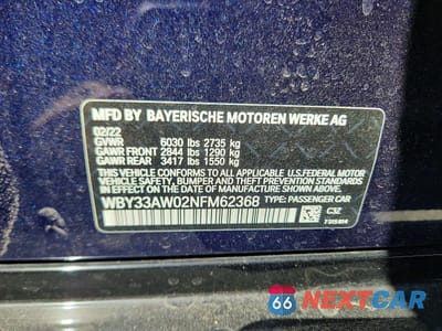 Zdjęcie 13 z 13 samochodu: 2022 BMW I4 M50 VIN:WBY33AW02NFM62368 - miniatura