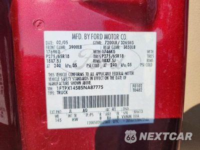 Zdjęcie 12 z 12 samochodu: 2005 FORD F150 VIN:1FTPX14585NA87775 - miniatura