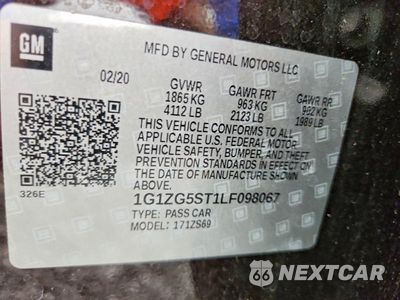 Zdjęcie 12 z 12 samochodu: 2020 CHEVROLET MALIBU RS VIN:1G1ZG5ST1LF098067 - miniatura