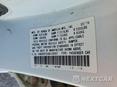 Zdjęcie 12 z 12 samochodu: 2016 HONDA ACCORD SPORT VIN:1HGCR2F50GA139097 - miniatura