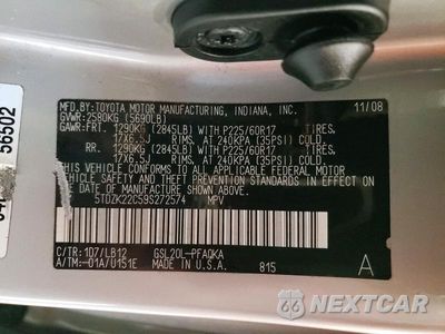 Zdjęcie 13 z 13 samochodu: 2009 TOYOTA SIENNA LIMITED VIN:5TDZK22C59S272574 - miniatura