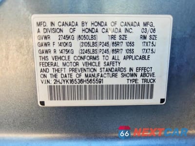 Zdjęcie 12 z 12 samochodu: 2006 HONDA RIDGELINE RTL VIN:2HJYK16536H565591 - miniatura