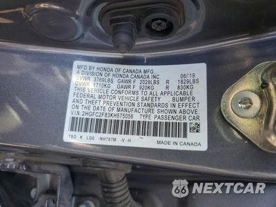 Zdjęcie 12 z 12 samochodu: 2019 HONDA CIVIC SPORT VIN:2HGFC2F83KH575056 - miniatura