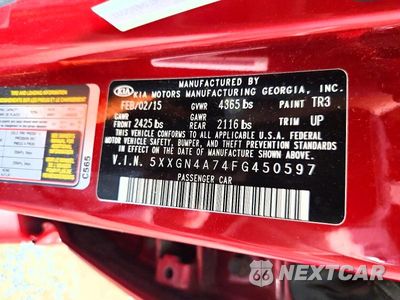 Zdjęcie 12 z 12 samochodu: 2015 KIA OPTIMA EX VIN:5XXGN4A74FG450597 - miniatura