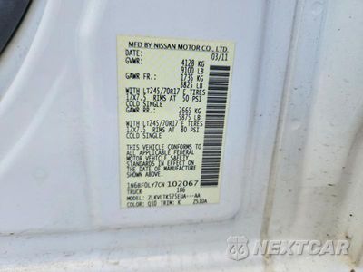 Zdjęcie 13 z 13 samochodu: 2012 NISSAN NV 2500 VIN:1N6BF0LY7CN102067 - miniatura