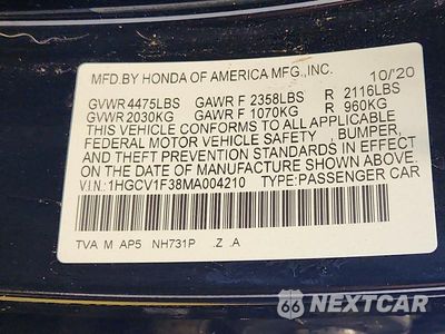 Zdjęcie 13 z 13 samochodu: 2021 HONDA ACCORD SPORT VIN:1HGCV1F38MA004210 - miniatura