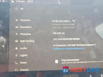 Zdjęcie 9 z 13 samochodu: 2022 TESLA MODEL Y VIN:7SAYGDEE5NF481515 - miniatura