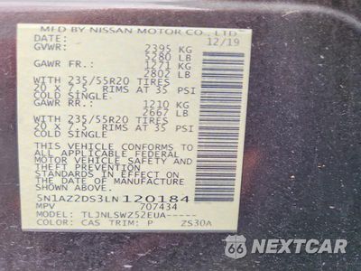Zdjęcie 14 z 14 samochodu: 2020 NISSAN MURANO PLATINUM VIN:5N1AZ2DS3LN120184 - miniatura