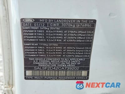 Zdjęcie 13 z 13 samochodu: 2012 LAND ROVER RANGE ROVER SPORT HSE VIN:SALSF2D42CA739202 - miniatura