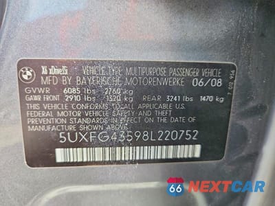 Zdjęcie 14 z 14 samochodu: 2008 BMW X6 XDRIVE35I VIN:5UXFG43598L220752 - miniatura