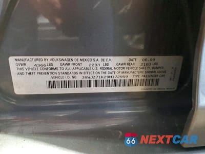 Zdjęcie 12 z 12 samochodu: 2009 VOLKSWAGEN JETTA S VIN:3VWJZ71K29M172959 - miniatura
