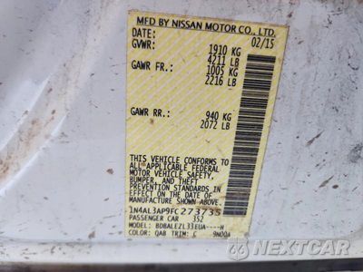 Zdjęcie 12 z 12 samochodu: 2015 NISSAN ALTIMA 2.5 S VIN:1N4AL3AP9FC273735 - miniatura