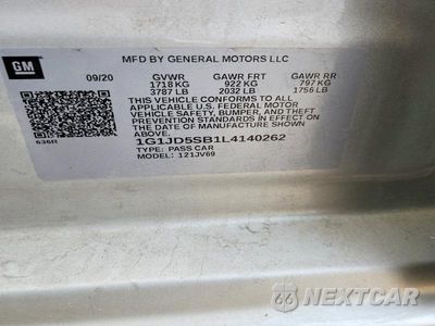 Zdjęcie 12 z 12 samochodu: 2020 CHEVROLET SONIC LT VIN:1G1JD5SB1L4140262 - miniatura
